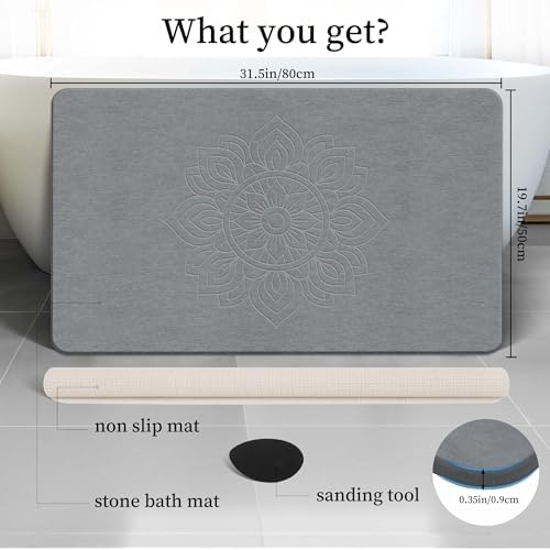 THMINS Extra Large Stone Bath Mat - Image 4
