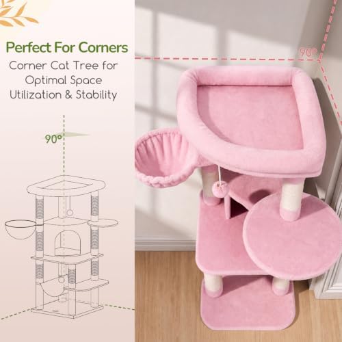 Globlazer Pink Corner Cat Tree Tower - Image 2