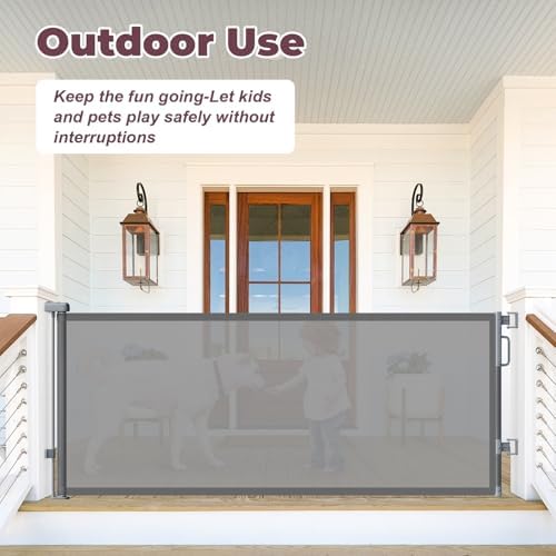 76" Retractable Baby Gates Extra Wide, Mesh Long Dog Gate - Image 6