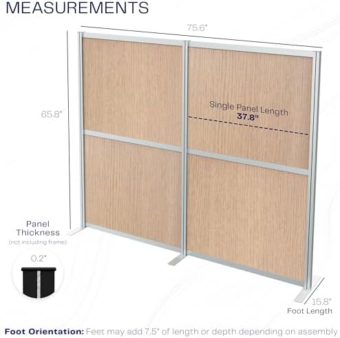 VIVO Flat Wood Freestanding 76 x 66 inch Privacy Panel - Image 3