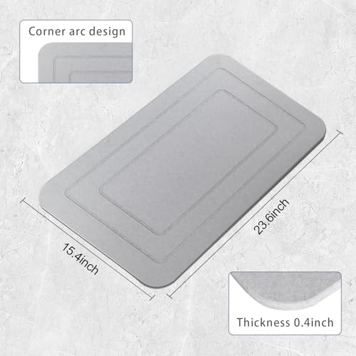2 Pack Stone Bath Mat, Diatomaceous Earth Shower Mat, Non-Slip Super Absorbent - Image 2