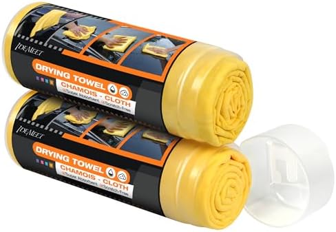 2 Pack Premium Shammy Towel for Car, Super Absorbent 26"x17" Chamois Towel by IDEMEET