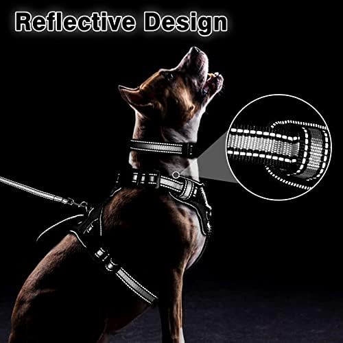 WINSEE Pet Harness Collar and Leash Set, All-in-one Reflective Dog Harness No - Image 5