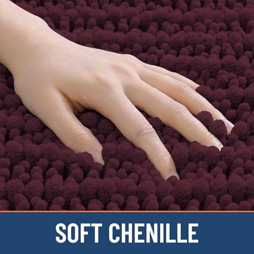Smiry Bathroom Rugs 36X24, Extra Soft Rubber Backing Chenille Bath Mats - Image 4