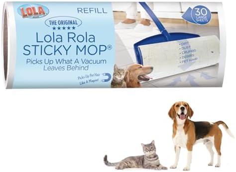 LOLA Rola Sticky Mop Refills, Giant Adhesive Roller, Traps Dirt, Dust & Hair by LolaProducts
