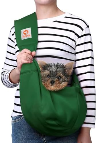 Tomkas Small Dog Cat Sling Carrier Puppy Purse Travel Wrap Soft Crossbody Pet by TomkasFORTHELOVEOFPALS