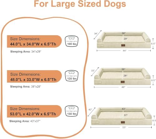 NANUYA Orthopedic Dog Bed for Jumbo Dogs, 48 x 33 Inch - Image 6
