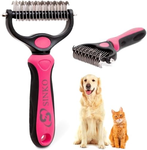Sinko Shedding Brush For Dog and Cat, Undercoat Rake by Sinko