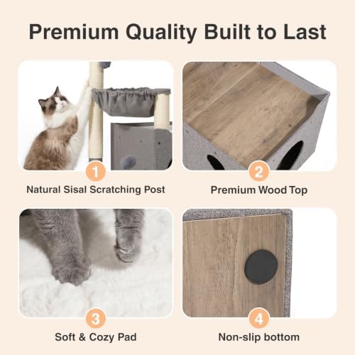 Veehoo 31.9" Small Cat Tree Condo - Image 6