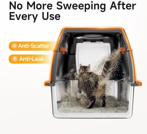 XL Enclosed Stainless Steel Litter Box - Image 3