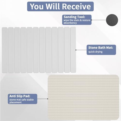 Large Stone Bath Mat 31.5 x 19.7in, Diatomaceous Earth Mat - Image 4