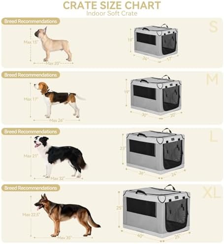 PETSFIT Portable Dog Crate for Medium Large Dogs, – 36" Soft Dog Travel Crates - Image 4
