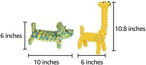 SunGrow Cotton Rope Dog Toys, 2 Pack Puppy & Giraffe - Image 5