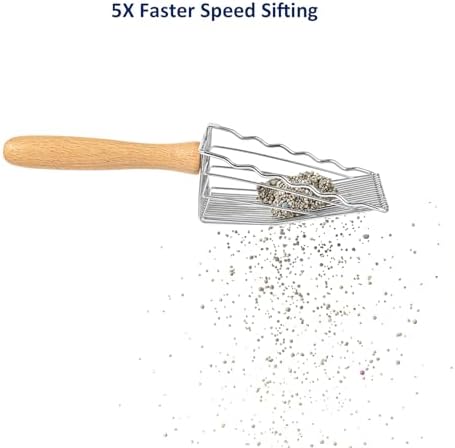 WePet Premium Metal Cat Litter Scoop, 5X Faster Speed Sifter, Heavy Duty Steel - Image 4