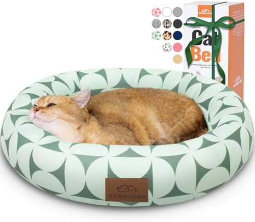 Zerbuger 20in Green Pattern Round Dog Bed Sofa by Zerbuger