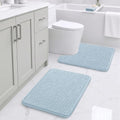 Ophanie Blue Bathroom Rugs Sets 2 Piece, Soft Chenille Bath Mat, Non Slip by Ophanie
