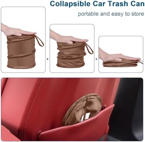 Car Trash Can, 2 Packs Mini Car Garbage Can, Collapsible Trash Bin - Image 2