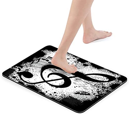 YISUMEI Black and White Music Notation Bathroom Mat, Non-Slip Super Absorption - Image 4