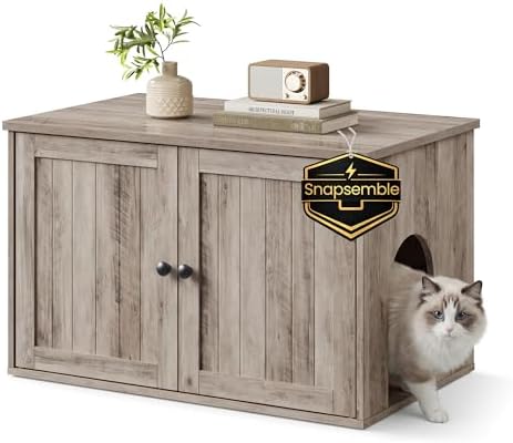 SONGMICS Home Toolless Assembly Litter Box Enclosure, Cat House by SONGMICSHOME