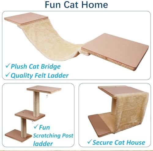 Cat Shelves for Wall, Solid Wood Cat Wall Furniture, - Image 5
