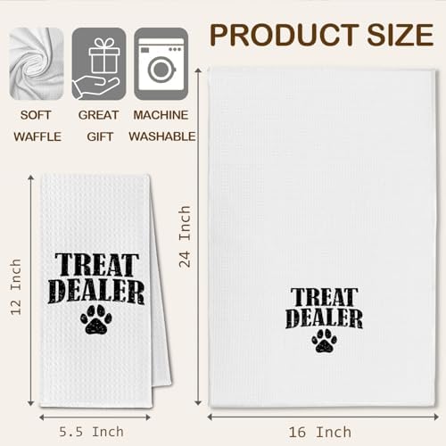 Treat Dealer Kitchen Towels, Funny Dog Kitchen Towels - Image 6