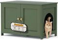 Cat Litter Box Enclosure Furniture Dog Proof, Hidden Kitty Washroom Cabinet Low by Fecuria