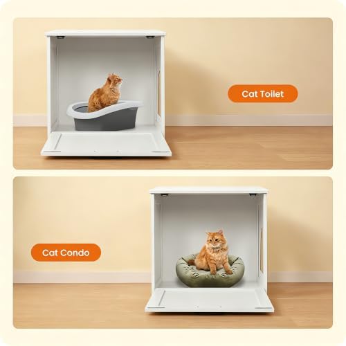 Dwanton Cat Litter Box Enclosure, Hidden Litter Box Furniture, 23.6 Inches - Image 7