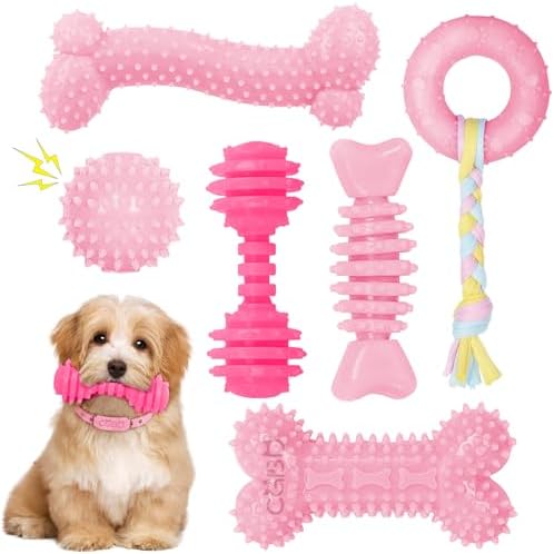 Puppy Toys, 6 Pack Dog Chew Toys, Teething Toys by CGBD