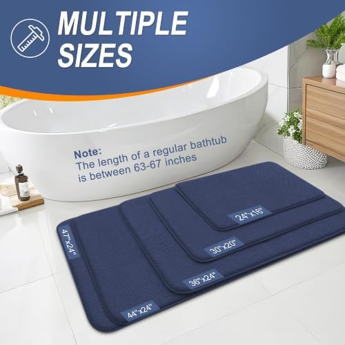 OLANLY Memory Foam Absorbent Bathroom Rugs Mats 30x20, Twilight Sapphire - Image 5