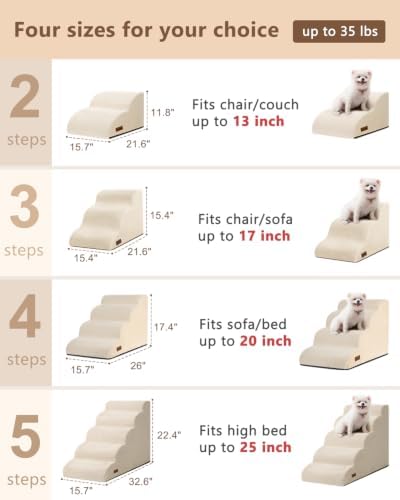 Aodisman Dog Steps for Bed or Couch, 4 Step Pet Stairs for Small Dogs & Cat - Image 6
