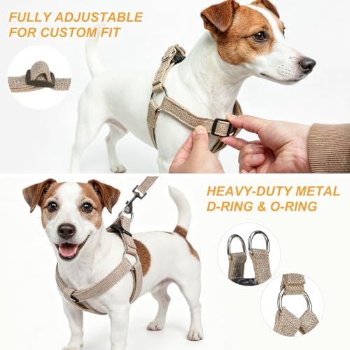 BEAUTYZOO No Pull Linen Dog Harness and Leash Set - Image 6