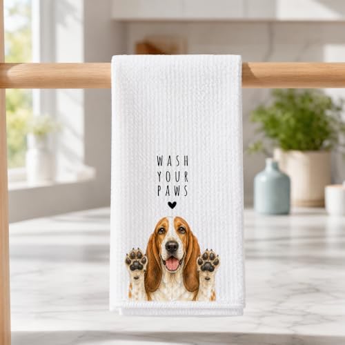 Basset Kitchen Towel, Hand Towel, Basset Hound Gifts - Image 3