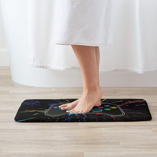 Game Joystick Bath Mat Non-Slip Soft Microfiber Bathroom Rugs Washable Bathmat - Image 2