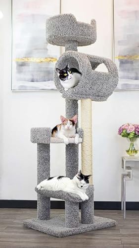 New Cat Condos 140003- Solid Wood Cat Climbing Tower Cat Tree by NewCatCondos