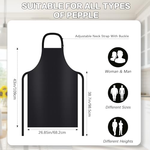 4 Pack Waterproof Vinyl Apron, Heavy Duty Adjustable Dishwasher Apron - Image 5