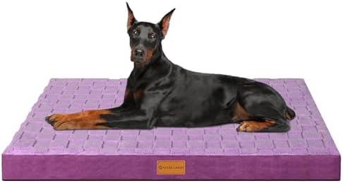 Patas Lague Orthopedic Large Dog Bed Pet Crate Mat 56''X40'' Purple by PatasLague