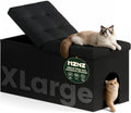 3-in-1 Cat Litter Box Enclosure Furniture, Cat Ottoman by MZNZ