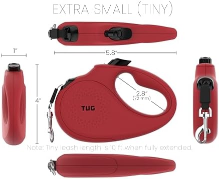 TUG Monochrome Tiny 360° Tangle-Free Retractable Dog Leash | Cat Leash | 10 ft - Image 2