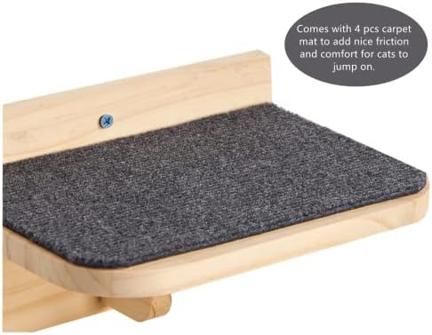 SHENGOCASE 9.8" x 7.1" Solid Wood Wall Mounted Large Cat Step, Cat Wall - Image 4