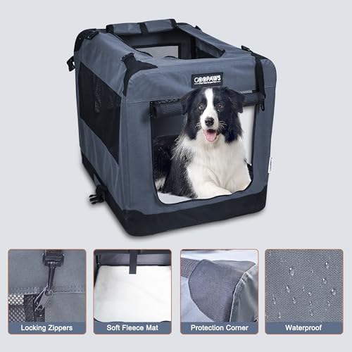 JESPET 3 Door Soft Dog Crates Kennel, Collapsible Travel Pet Carrier - Image 3