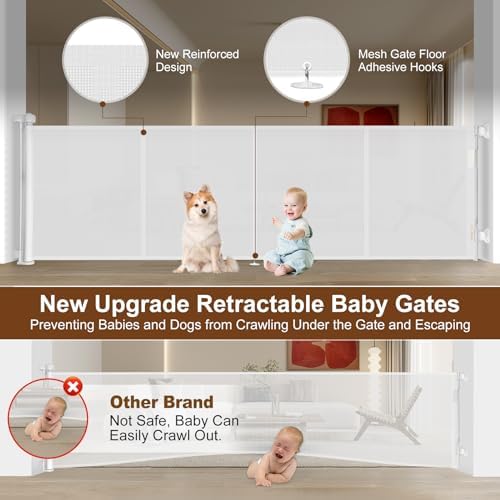 Miumoon 200 inch Reinforced Retractable Baby Gates 37 inch Tall - Image 2