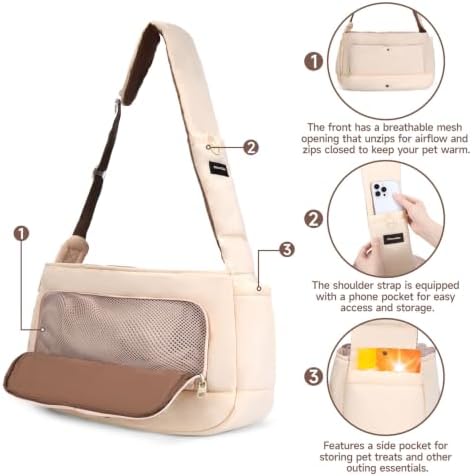 Dog Sling Carrier for Dogs & Cats, Fits 7–18lbs, Lightweight Pet Carrier Bag - Image 2