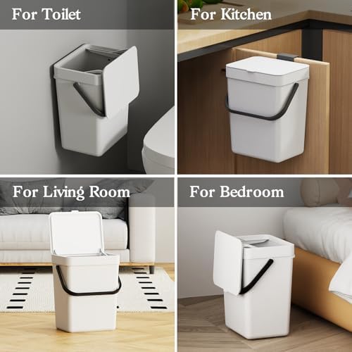 LALASTAR Small Trash Can with Lid, Kitchen Compost Bin - Image 6