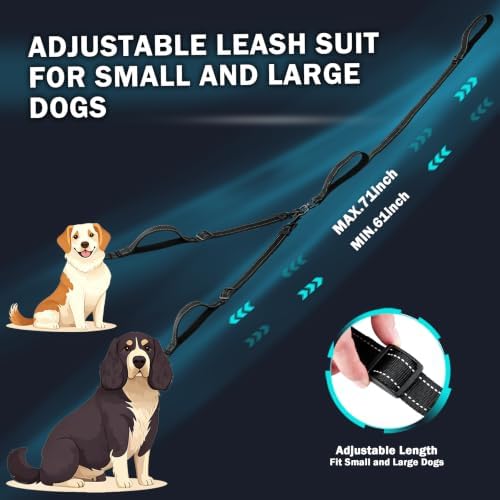 Uppetly Double Dog Leash for 2 Dogs, No Tangle Dual Leashes for Walking - Image 4