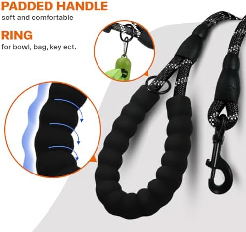Taglory Rope Dog Leash for Medium Large Dogs, 5 FT Padded Handle - Image 4