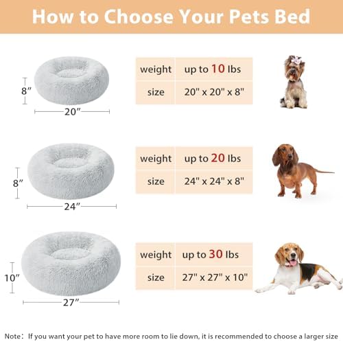 WNPETHOME Small Round Calming Dog Bed Cat Bed - Image 3