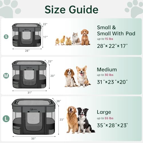 Siedihit 28" Dog Playpen, Cat Puppy Pen, Pet Portable Crate Indoor Outdoor - Image 2