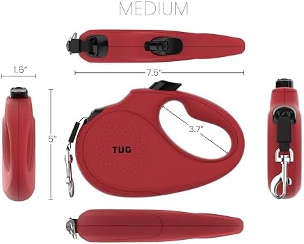 TUG Monochrome 360° Tangle-Free Retractable Dog Leash | 16 ft Strong Nylon Tape - Image 2