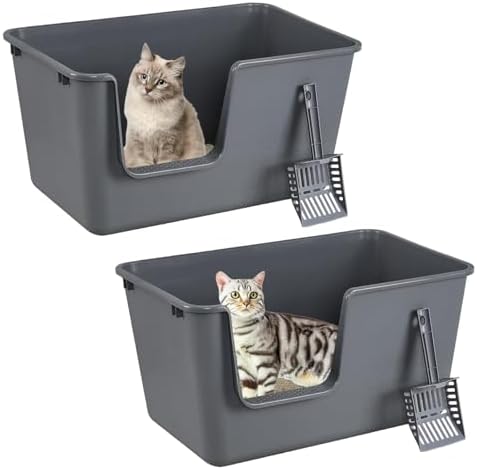 2-Pack Extra Large Open Top High Side Cat Litter Boxes - Image 7
