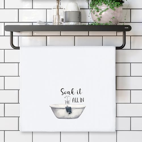 Funny Sayings Hand Towel, 6 Pack Polyester Bathroom Decor Towels - Image 6